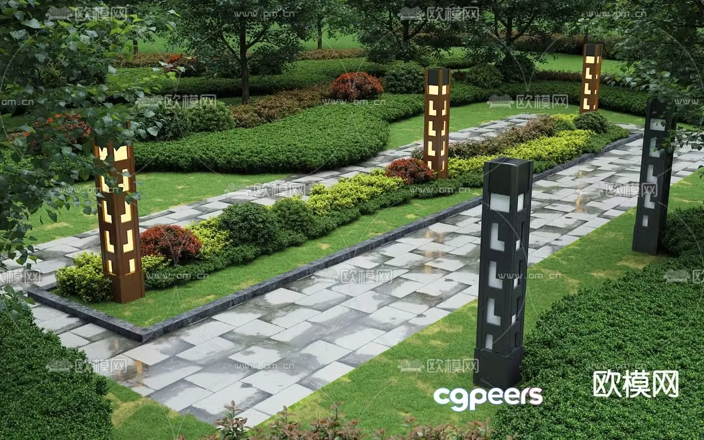 garden landscape park landscape 3d model