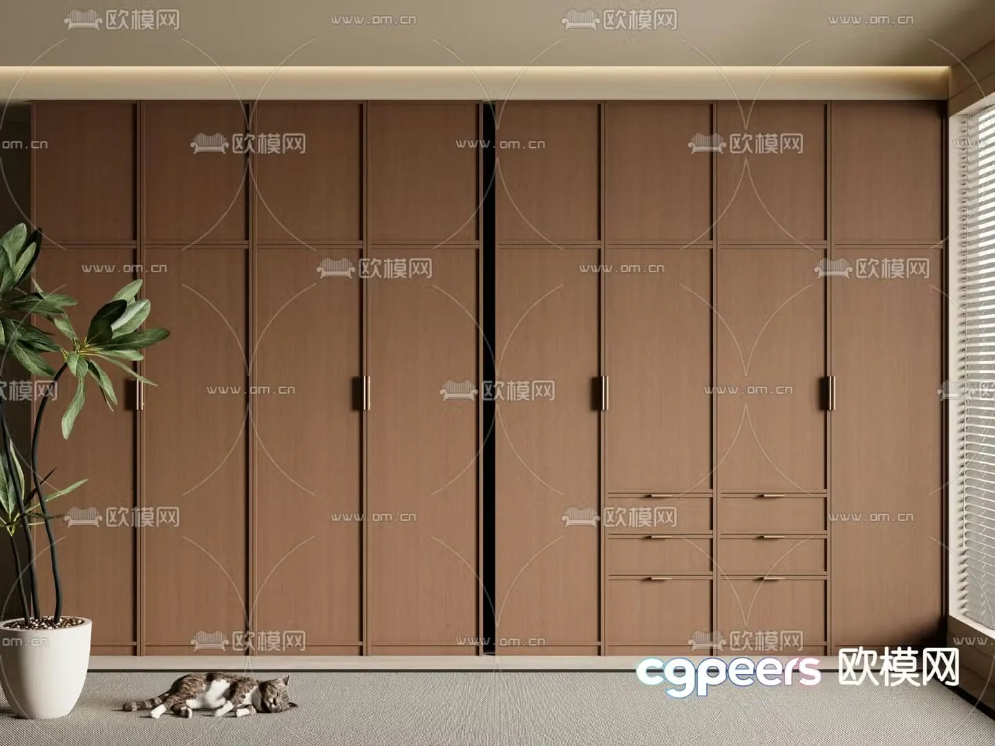 Medieval style wardrobe wardrobe 3d model