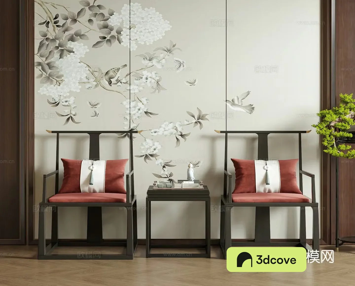 New Chinese style single chair tea chair leisure chair book chair