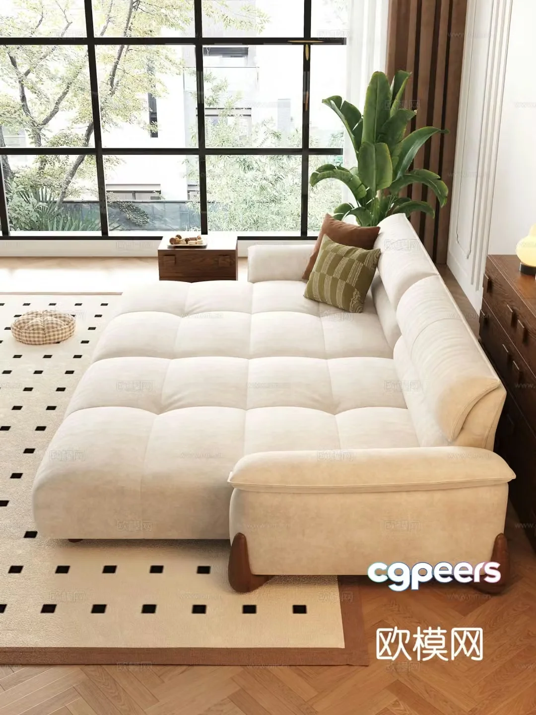 multi-person sofa arm sofa 3d model