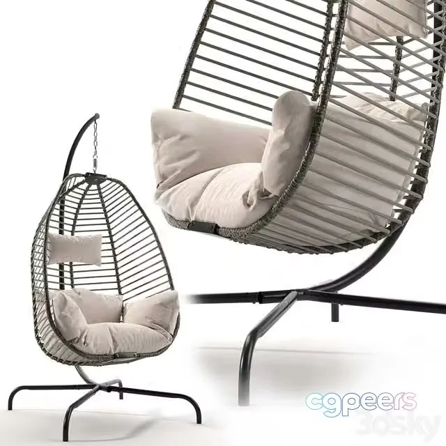 3ds Max Free – Hanging chair with frame