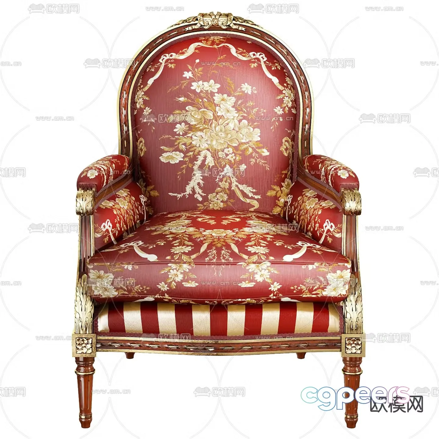 American single sofa leather sofa 3d model