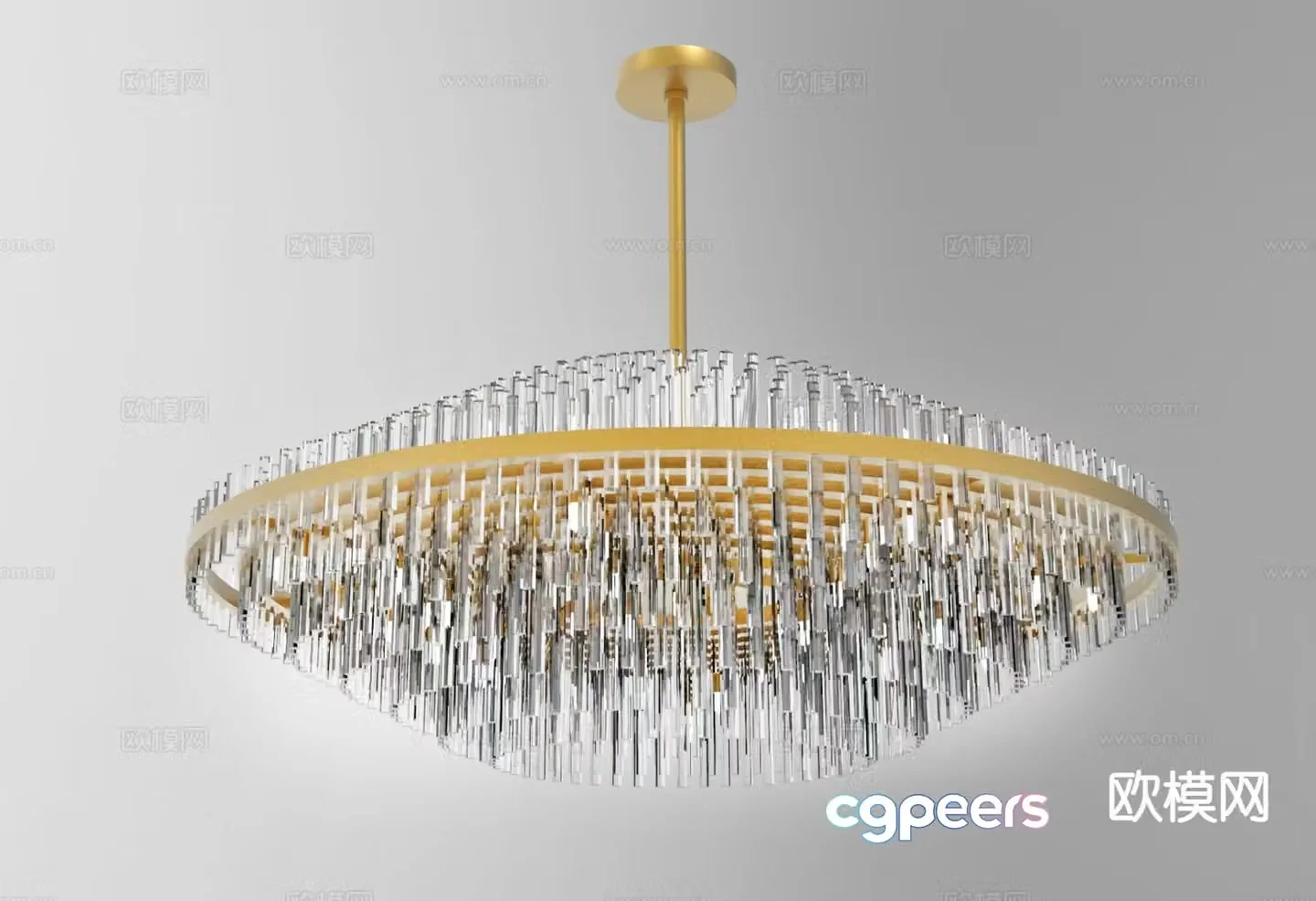 Light luxury chandelier crystal chandelier lobby chandelier 3d model