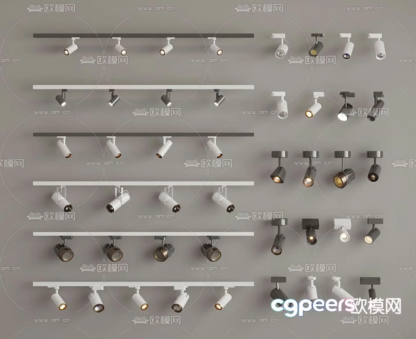 Track spotlight downlight spotlight 3d model