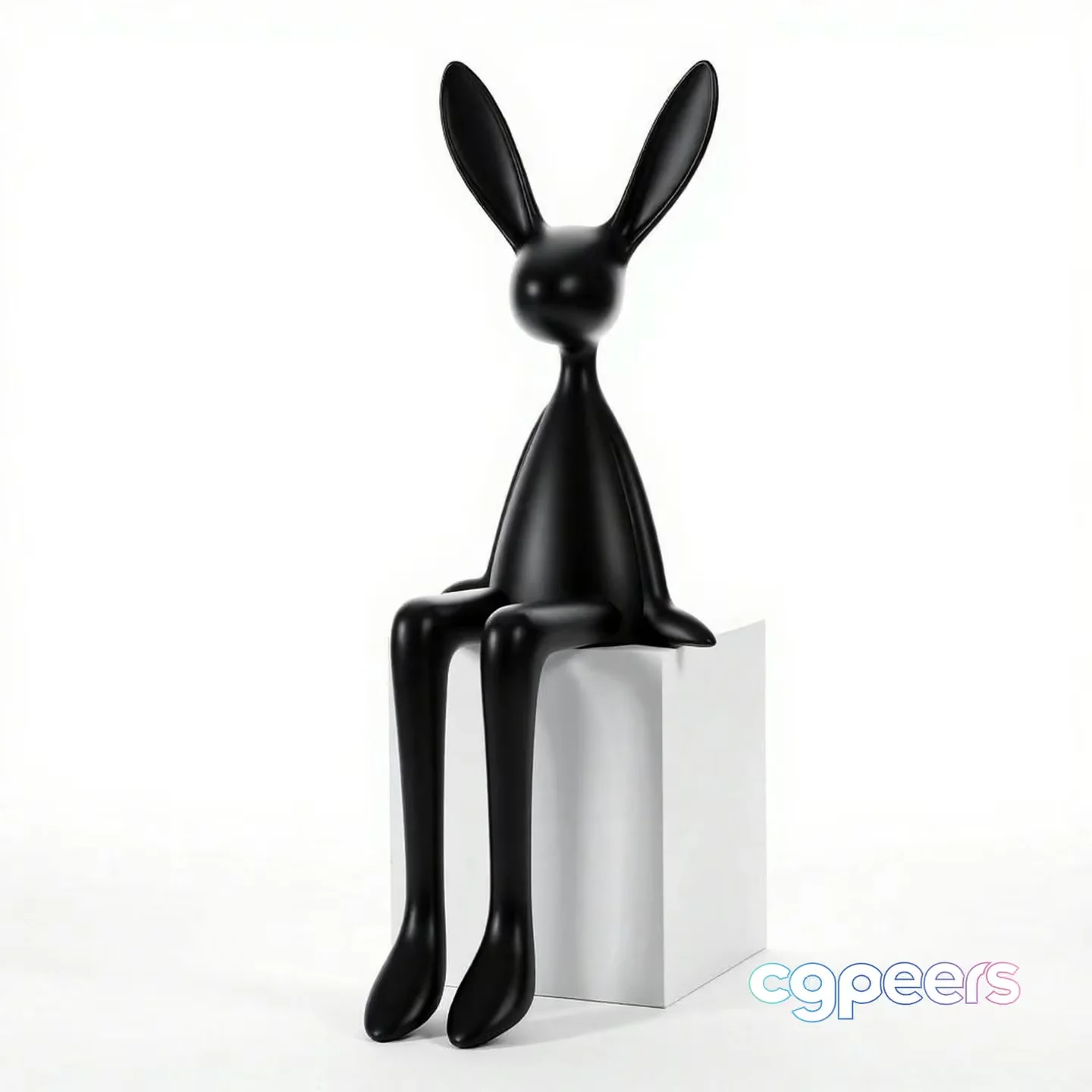 Black Rabbit Statue 3D Model – 2382 – VRAY Render