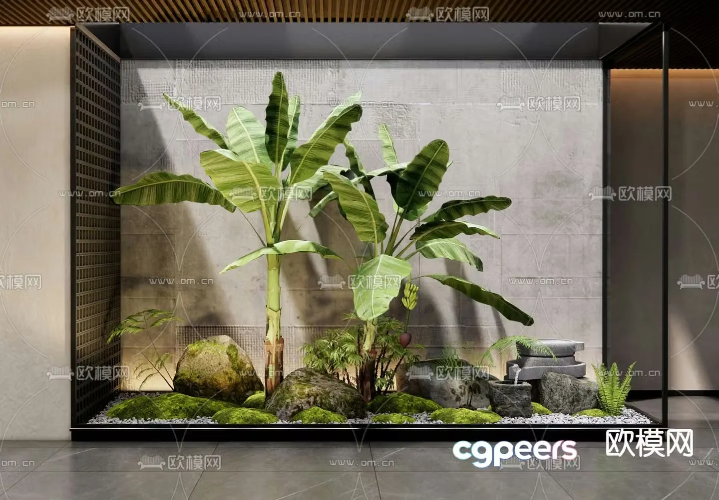 Indoor plant landscape courtyard sketch 3d model