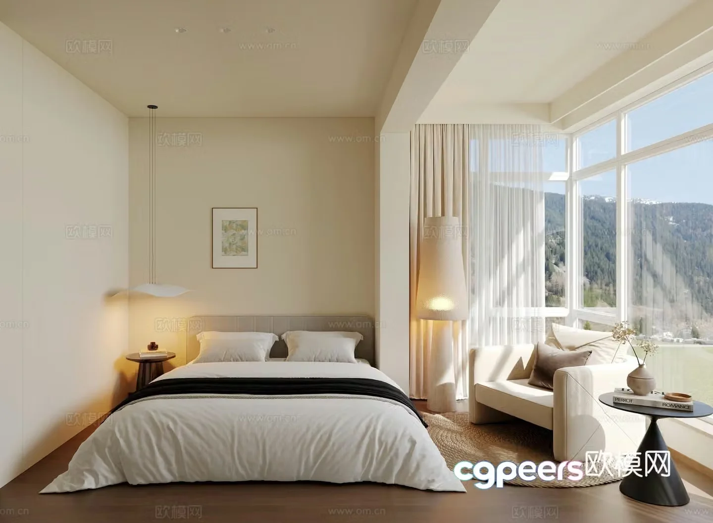 Cream style bedroom master bedroom 3d model