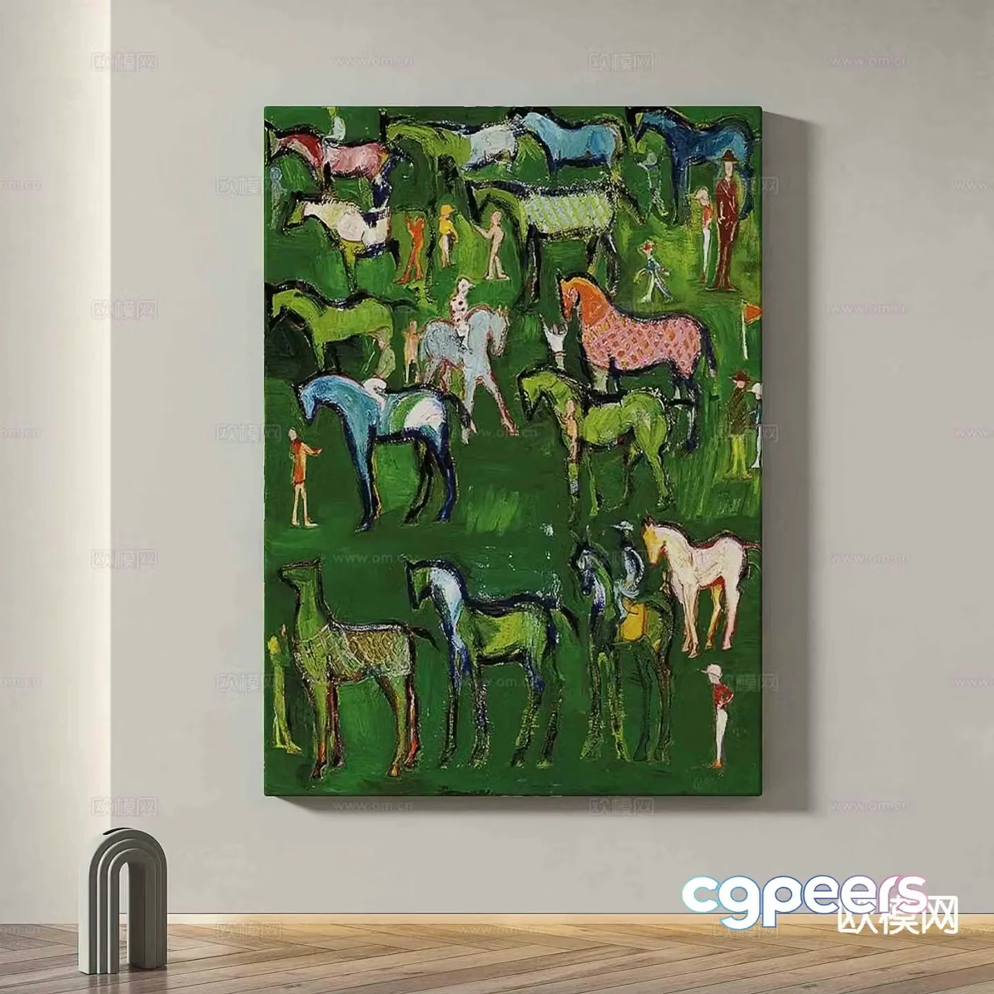Modern art painting decorative painting 3d model