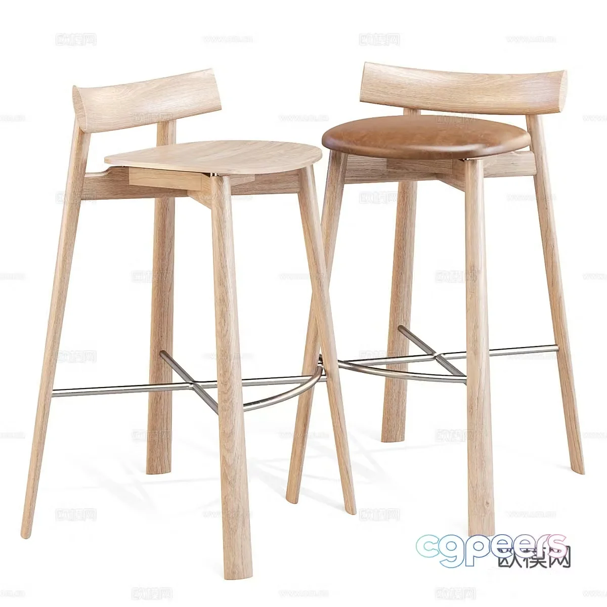 New Chinese style Remo bar stool 3D model