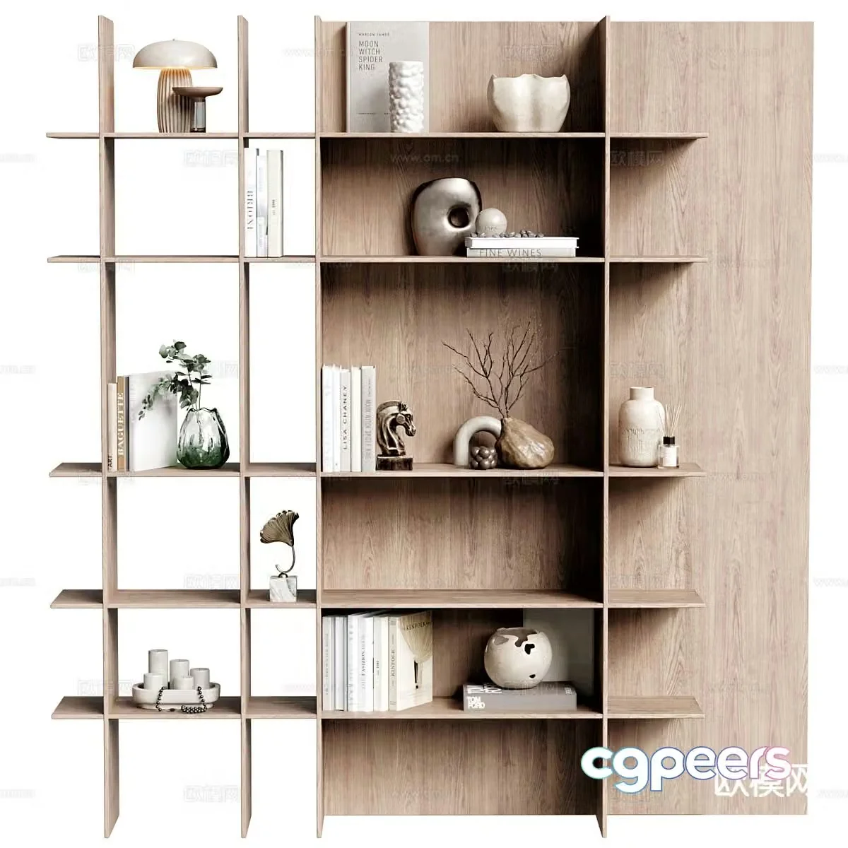 Modern bookshelf storage rack 3d model