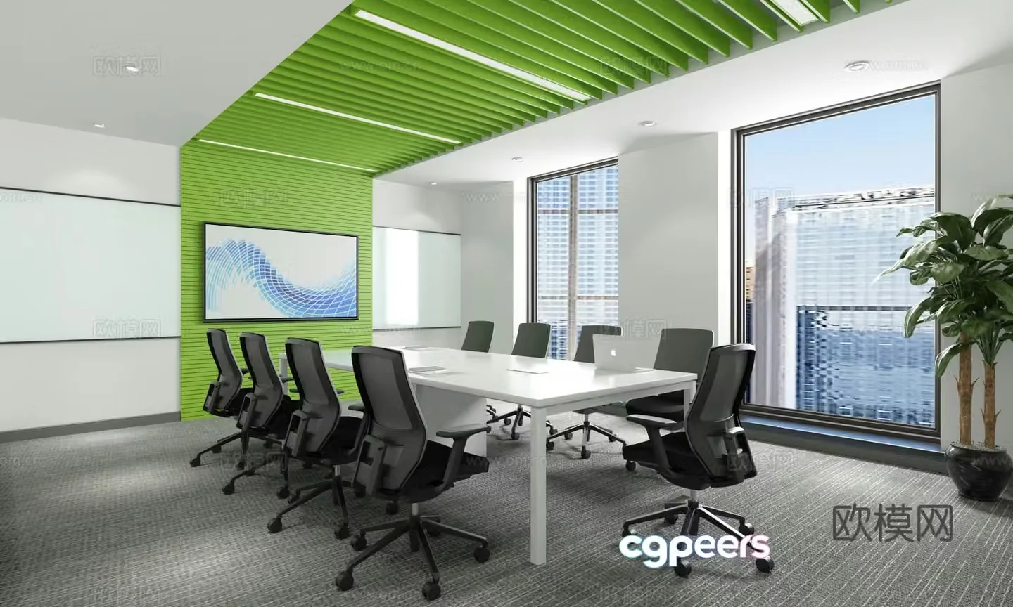 Modern negotiation room Conference room Discussion room Study room Waiting room Multifunctional room Training room 3D model