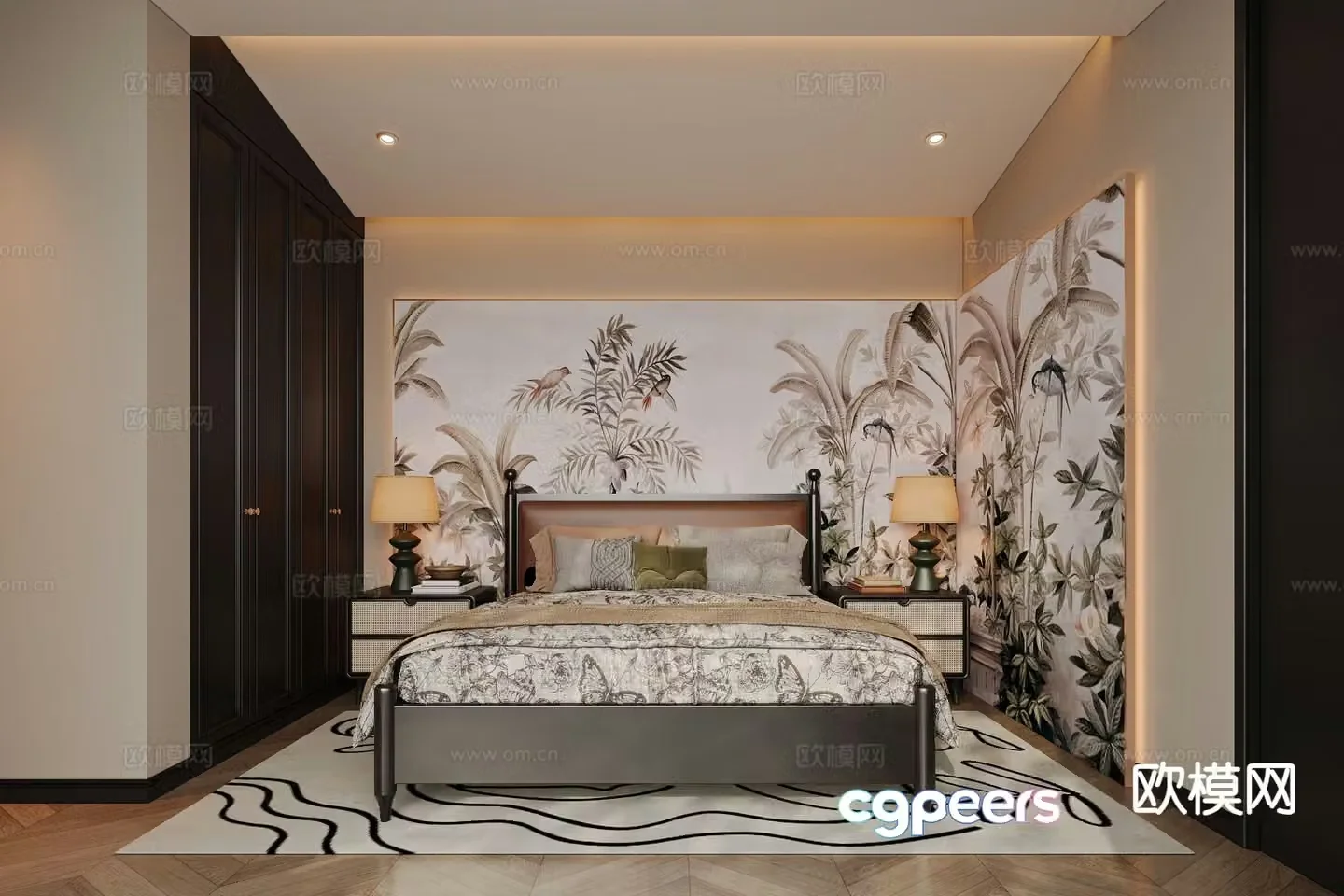 American style bedroom second bedroom 3D model