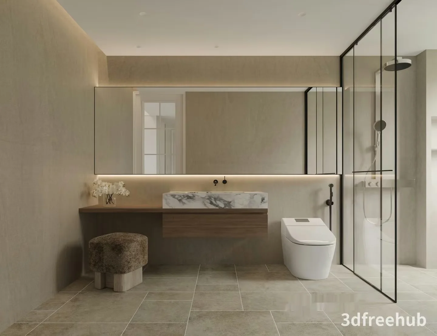 Modern Bathroom 3D Model – 22978 – VRAY Render