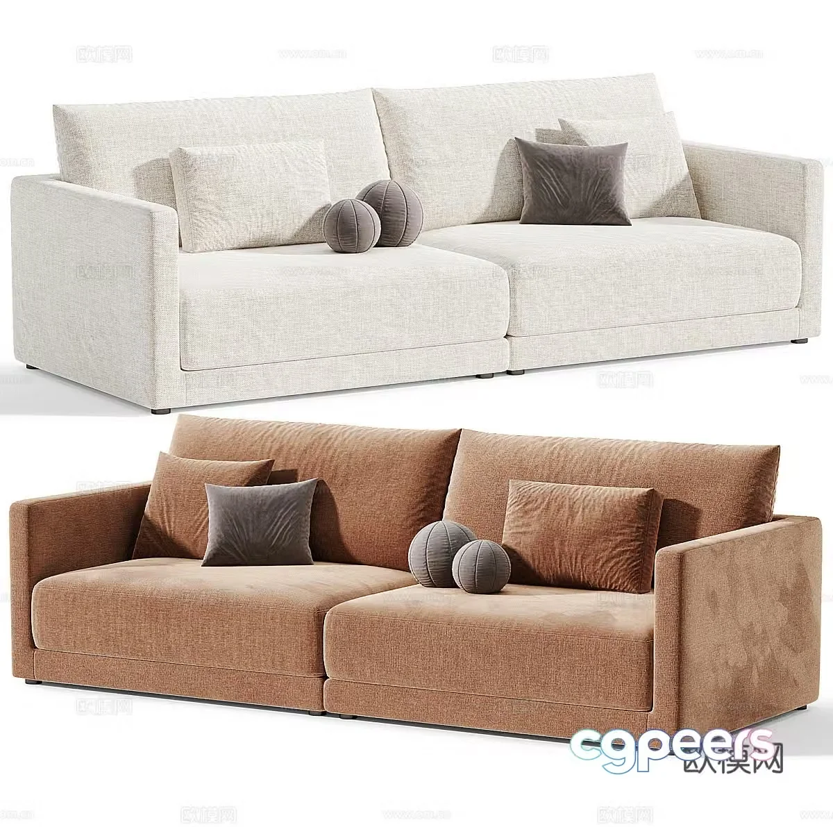 Fabric sofa Fabric double sofa Leisure sofa Living room sofa Office sofa Small sofa 3D model