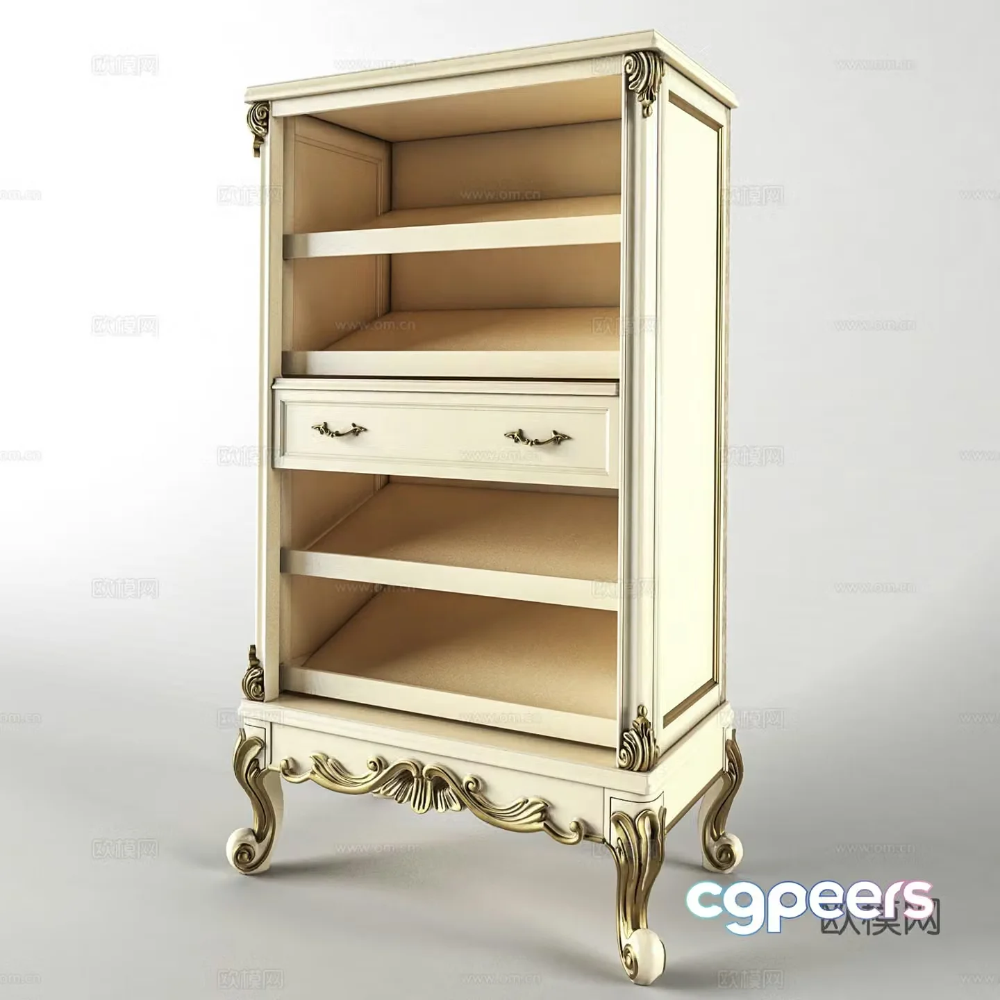 European style storage cabinet decorative cabinet side cabinet entrance cabinet 3D model