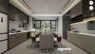 Modern Kitchen Design 3D Model – 6288 – VRAY Render
