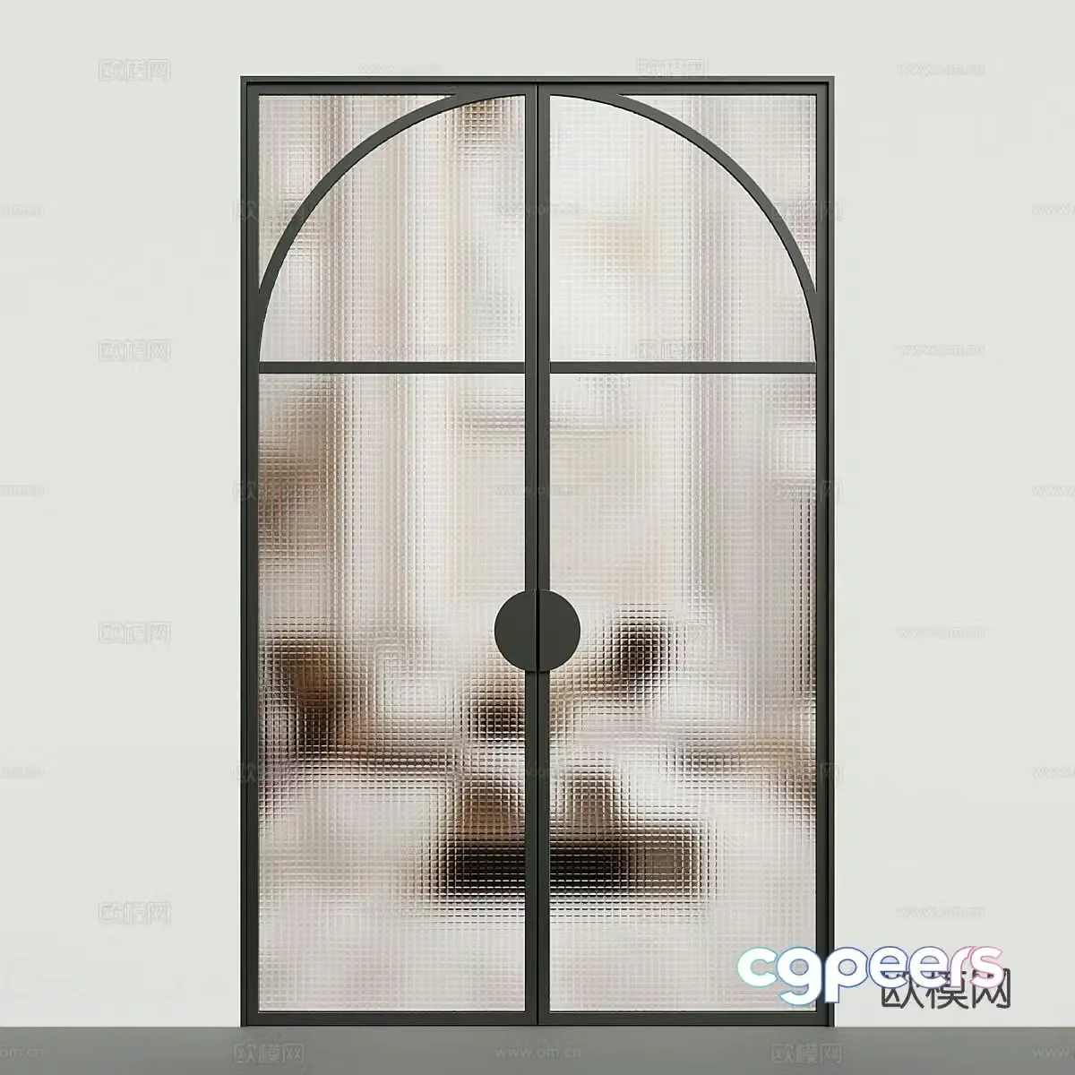 Glass door kitchen door sliding door 3d model
