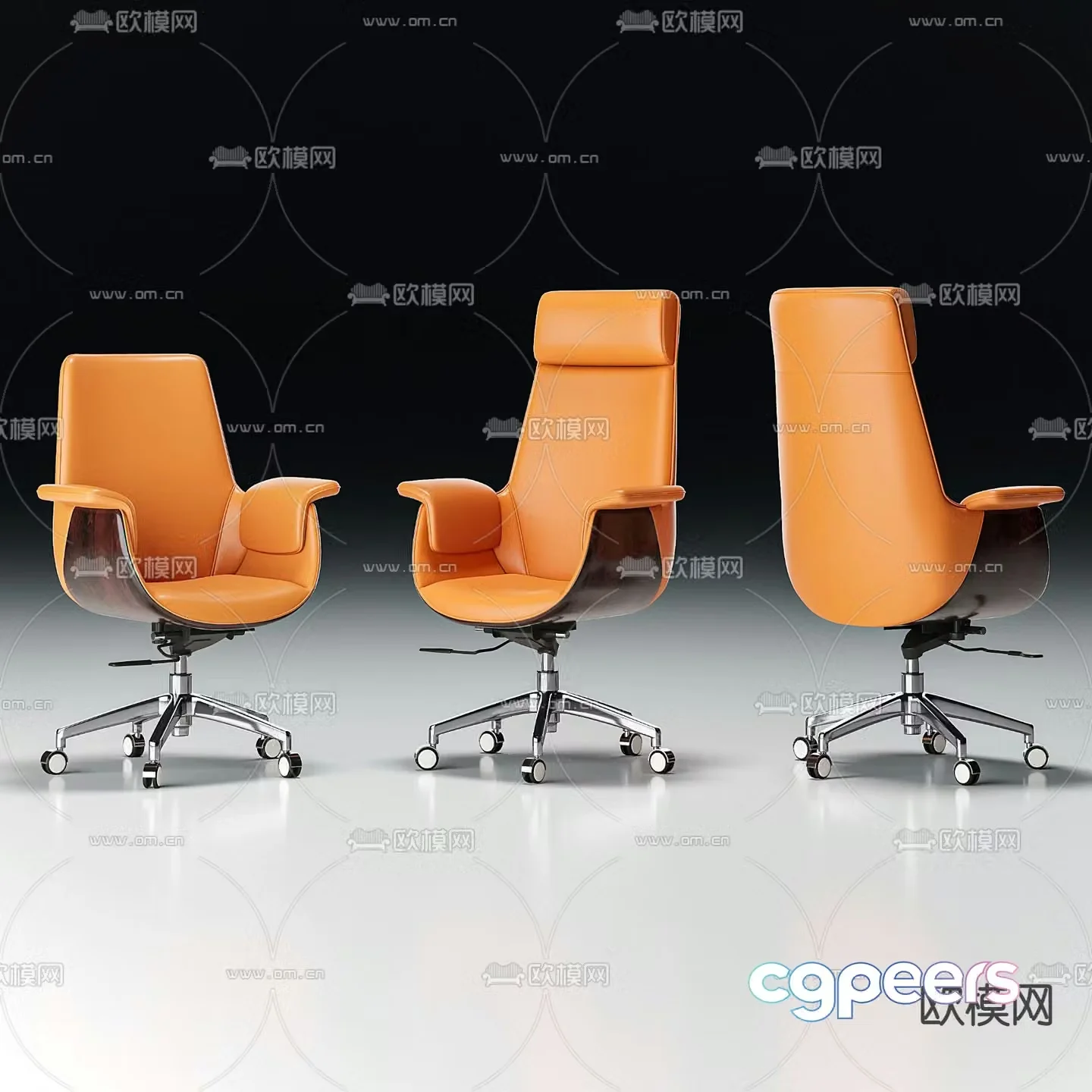 Leather office chair executive chair boss chair 3d model