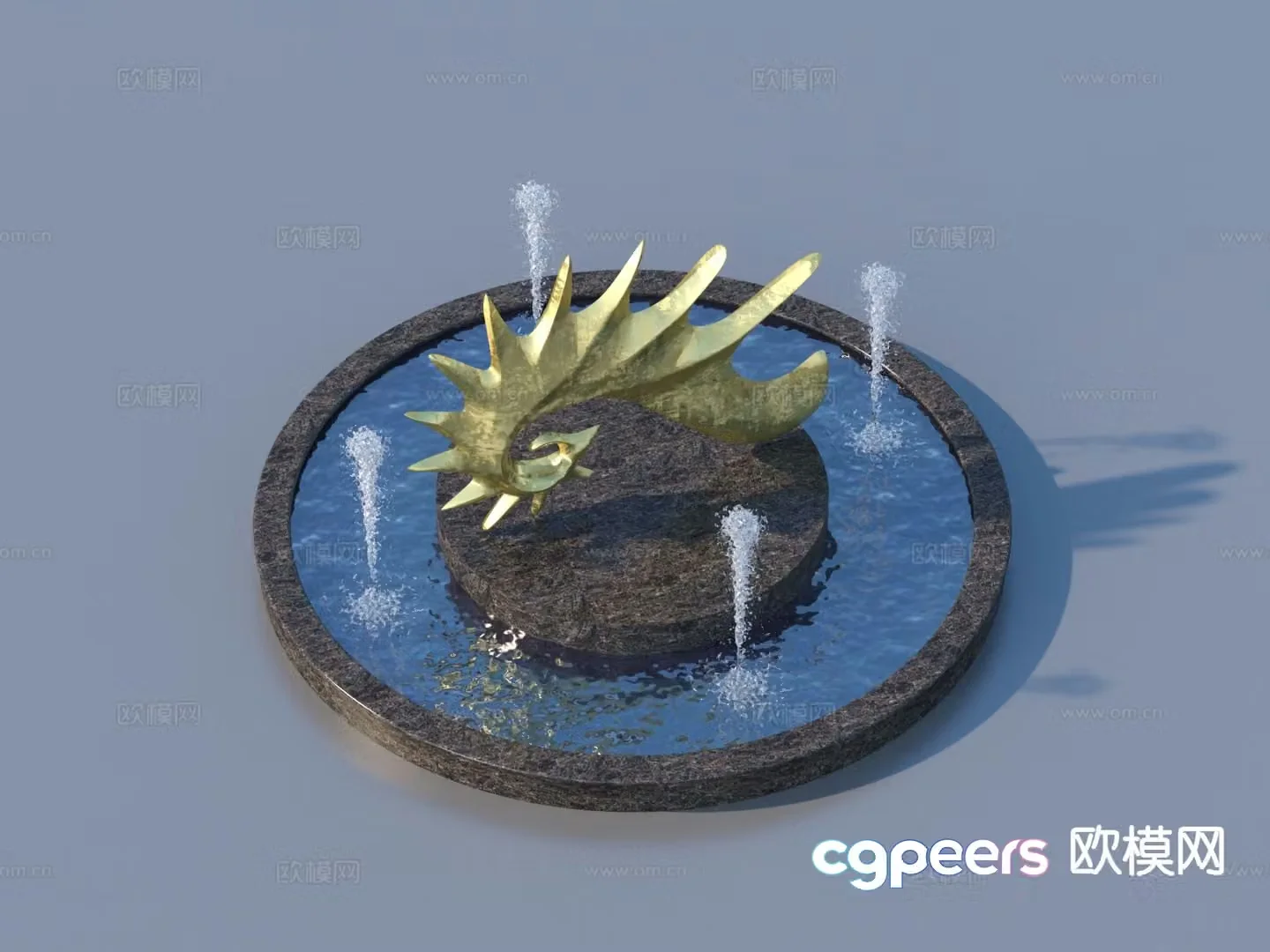 Urban sculpture water fountain landscape sculpture 3d model