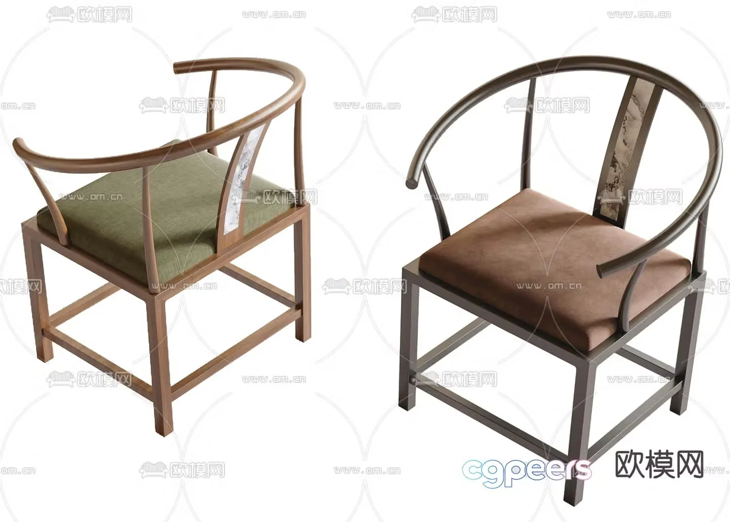 New Chinese style chair arm chair dining chair 3d model
