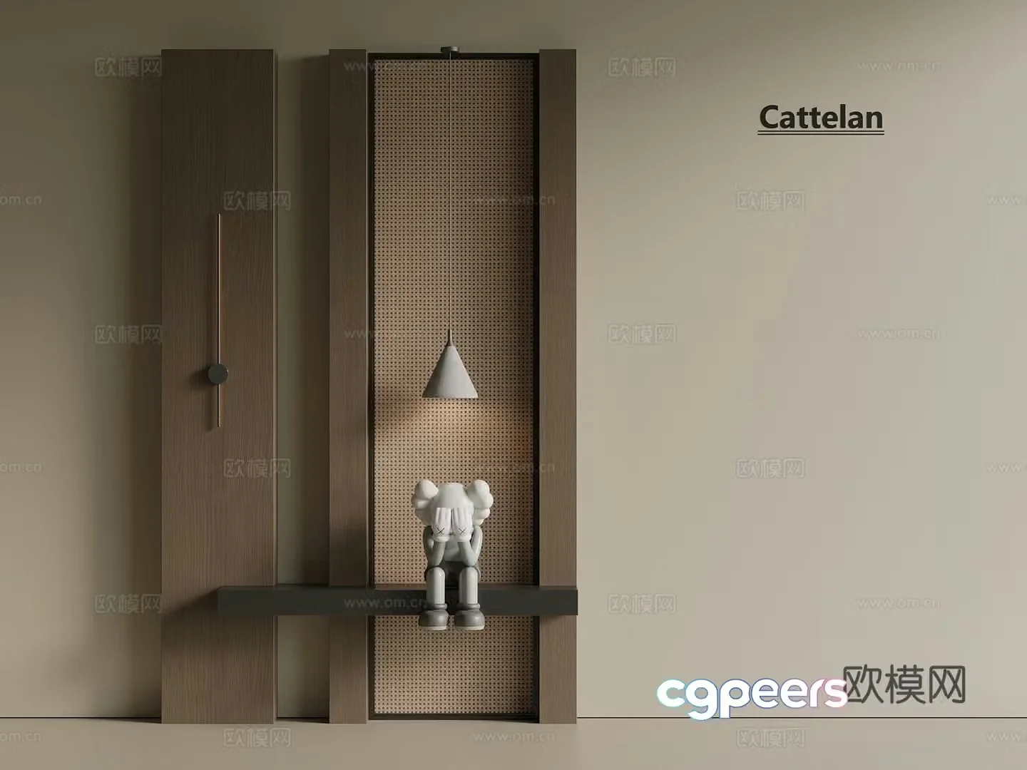Italian style light luxury entrance hall corridor hall entrance hall ornaments end view villa entrance hall 3D model
