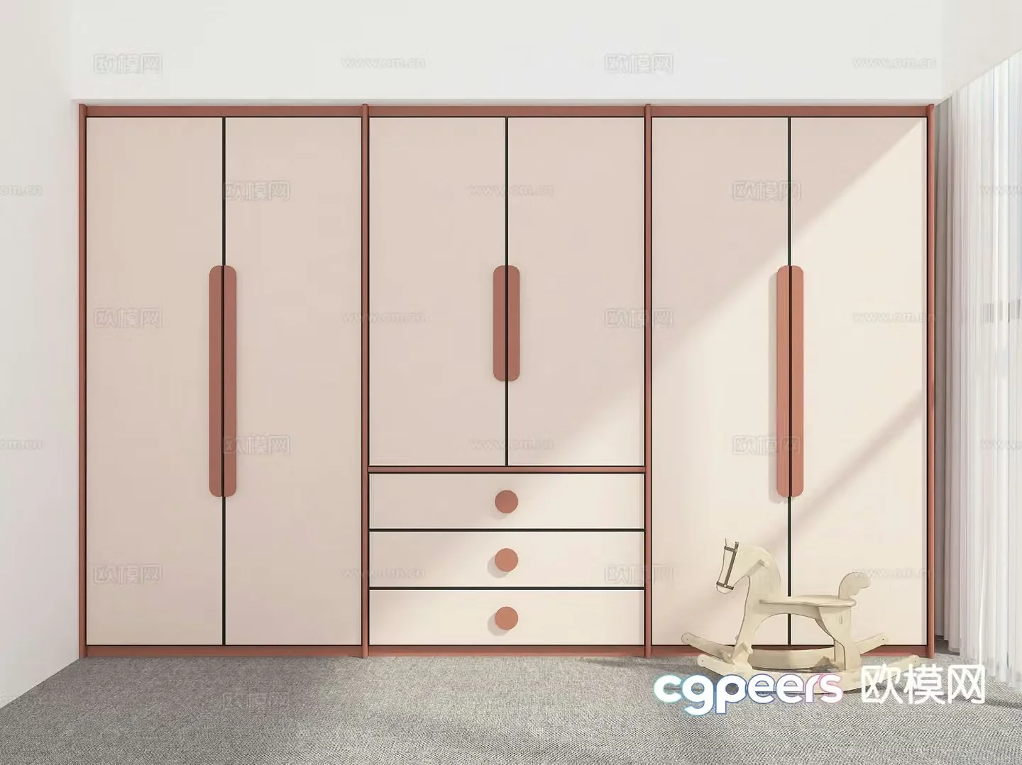 Modern children’s wardrobe 3d model