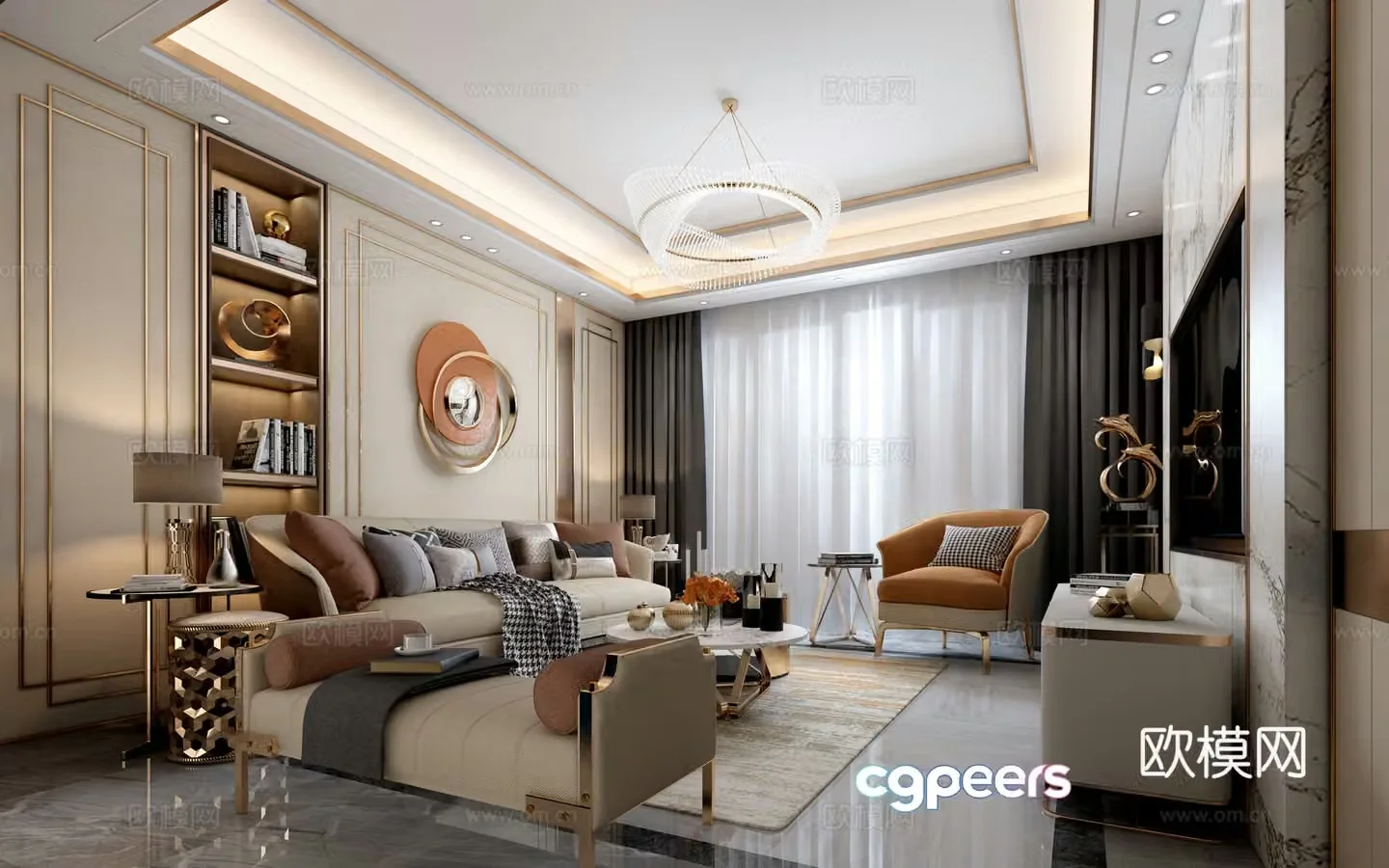 Postmodern living room sofa lamp decoration 3d model