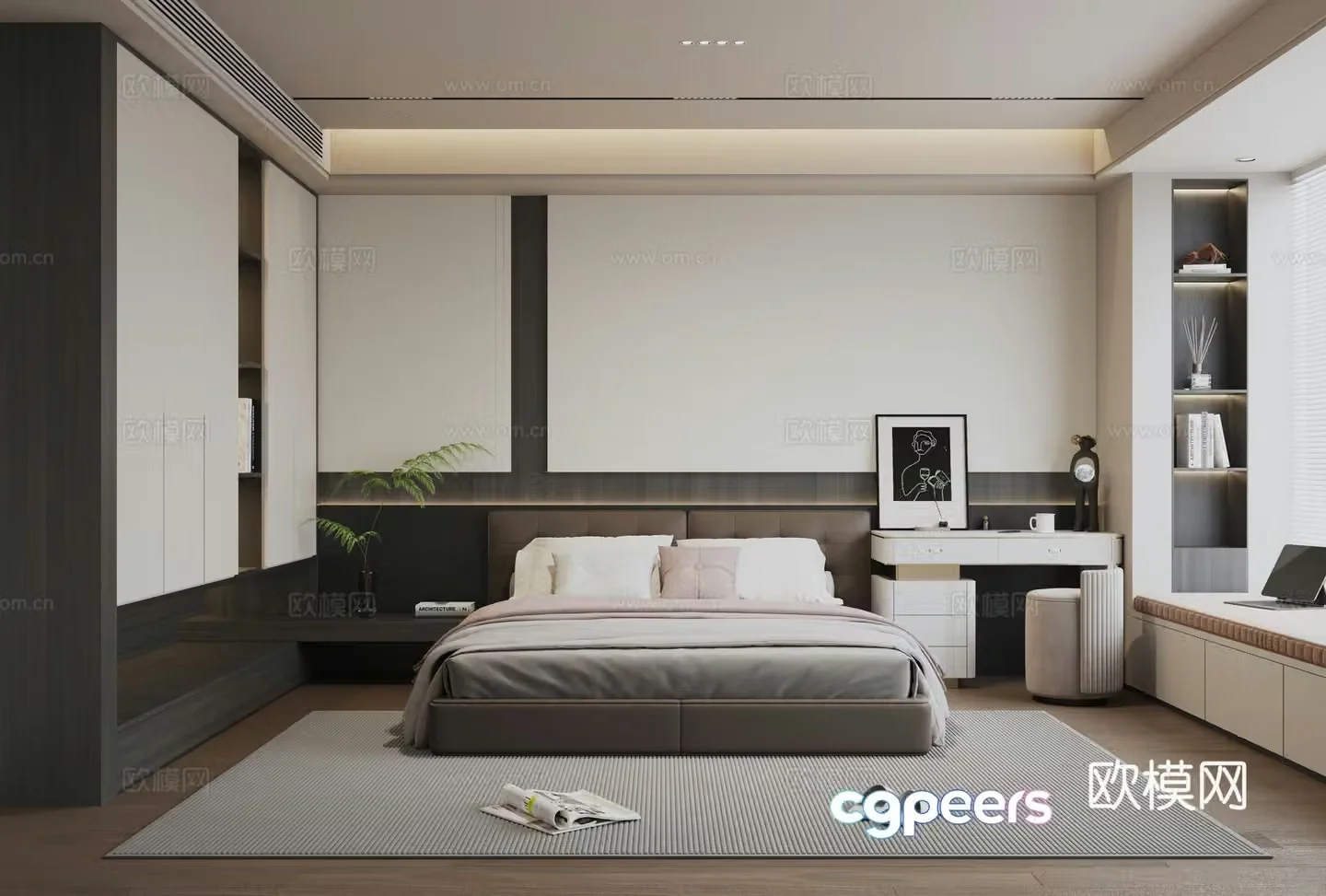 Modern Italian style bedroom 3d model