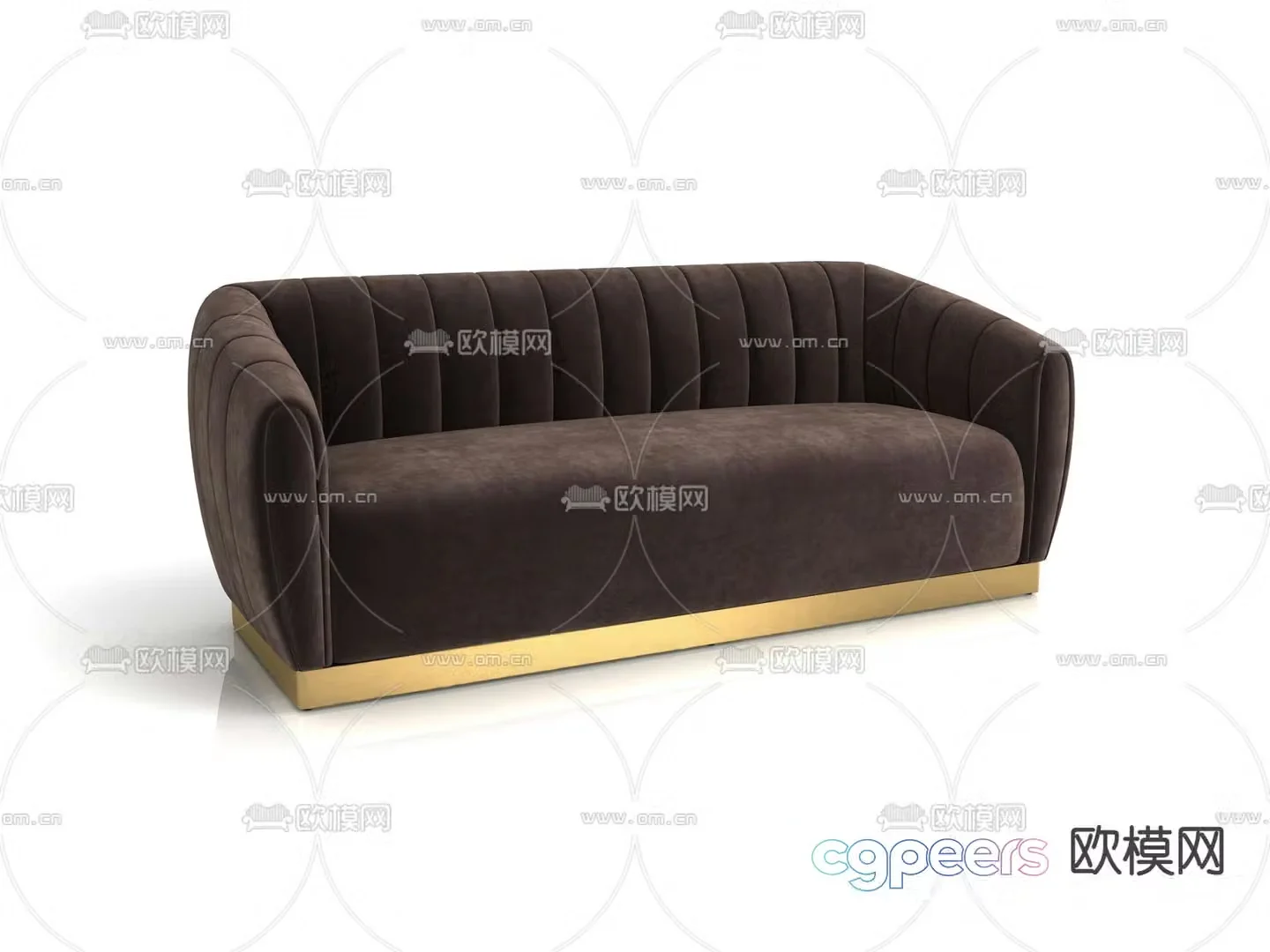 Double sofa upholstered sofa 3d model