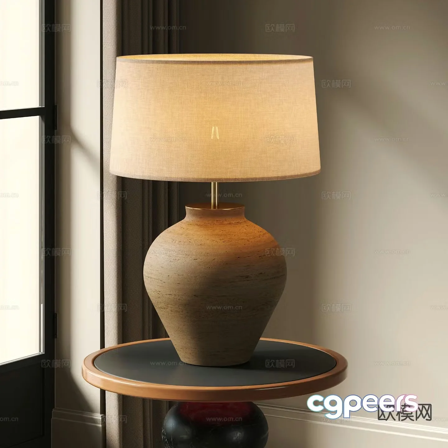 Areti medieval style table lamp retro table lamp 3d model