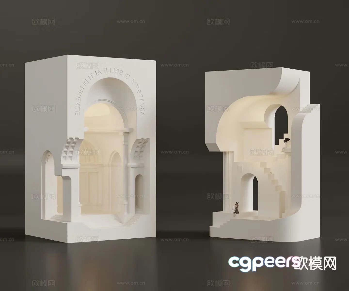 Recessed wall light plaster wall light 3d model