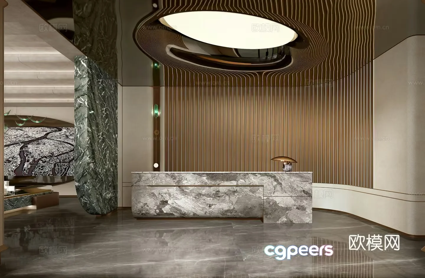 Modern Luxury Lobby 3D Model – 1920 – VRAY Render