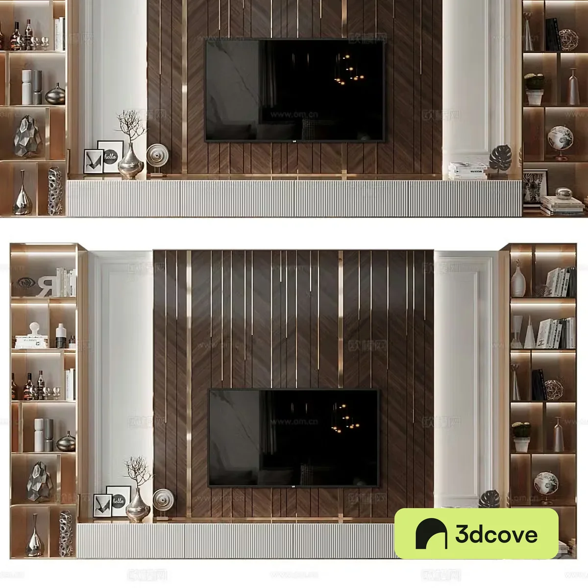 Modern light luxury TV background wall