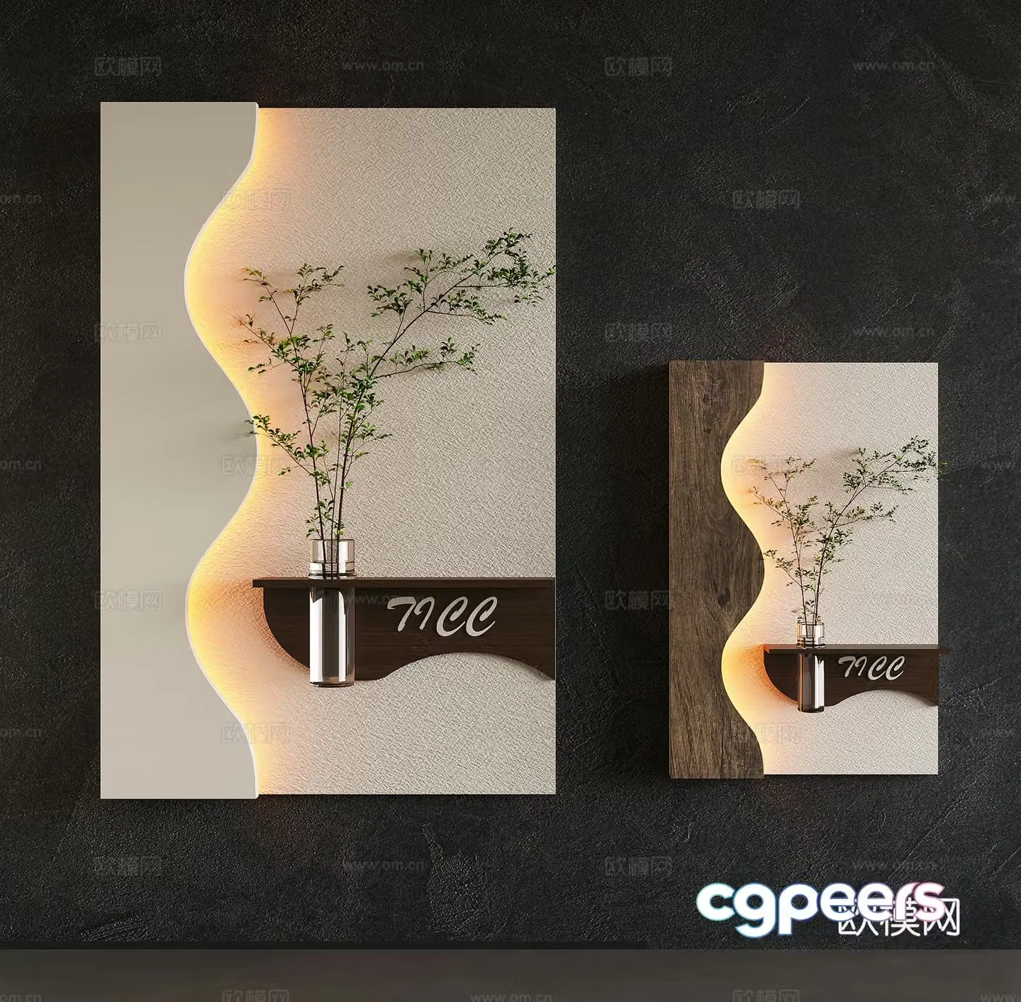 Modern three-dimensional wall decoration plant hanging 3D model