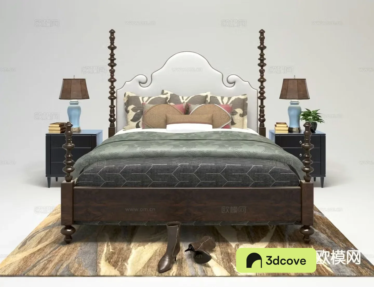 American pastoral double bed