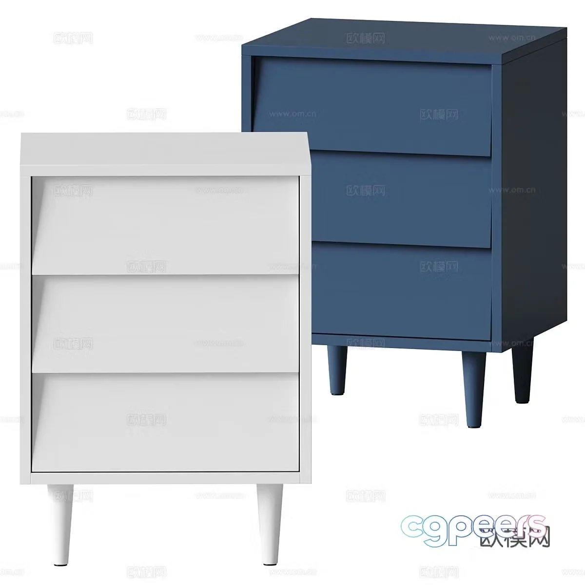 Modern Nordic children’s room bedside table 3D model