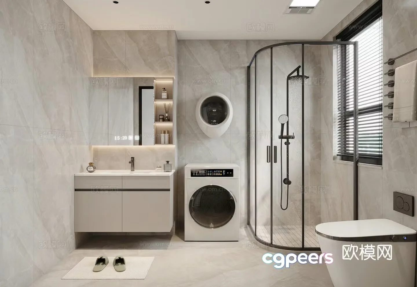 Modern bathroom bathroom 3d model