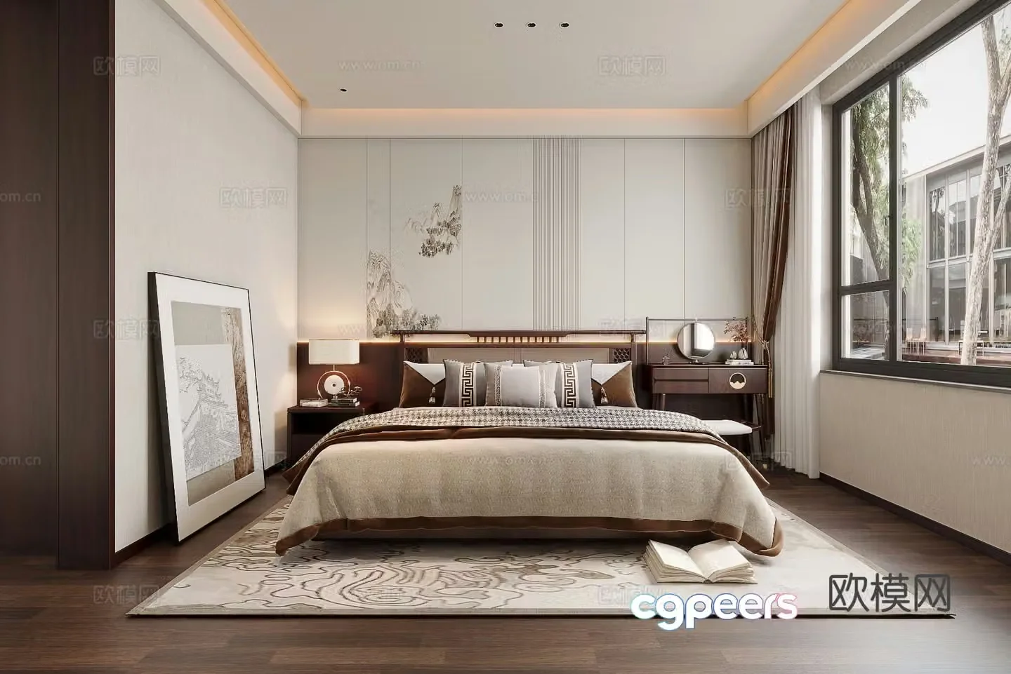 New Chinese style bedroom master bedroom 3d model