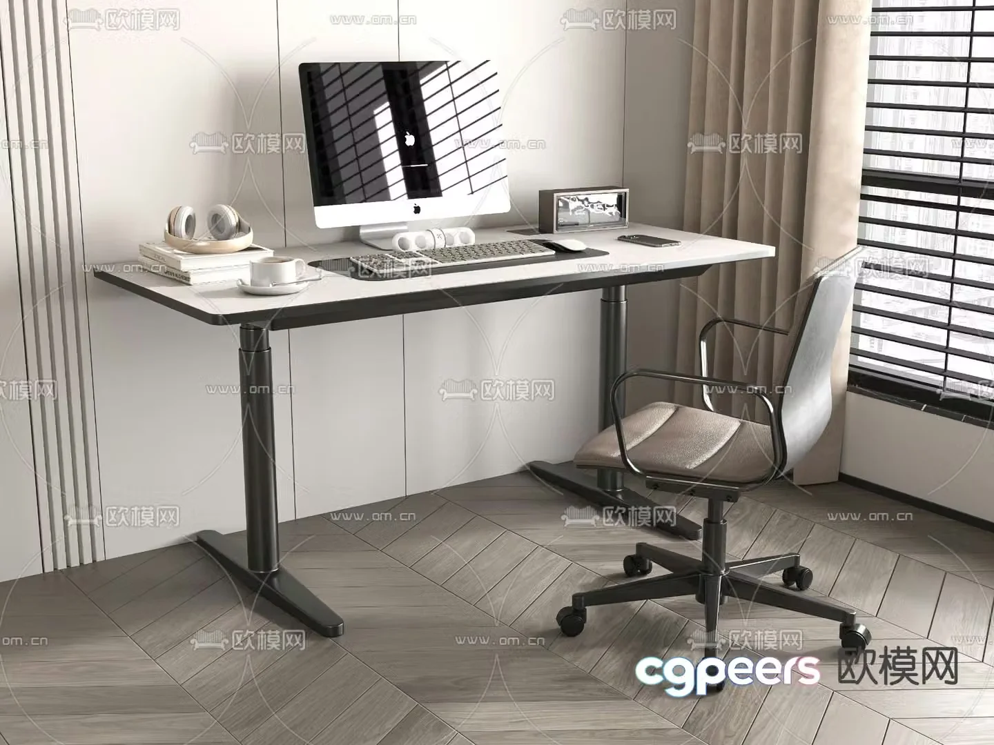 desk chair office chair office supplies 3d model