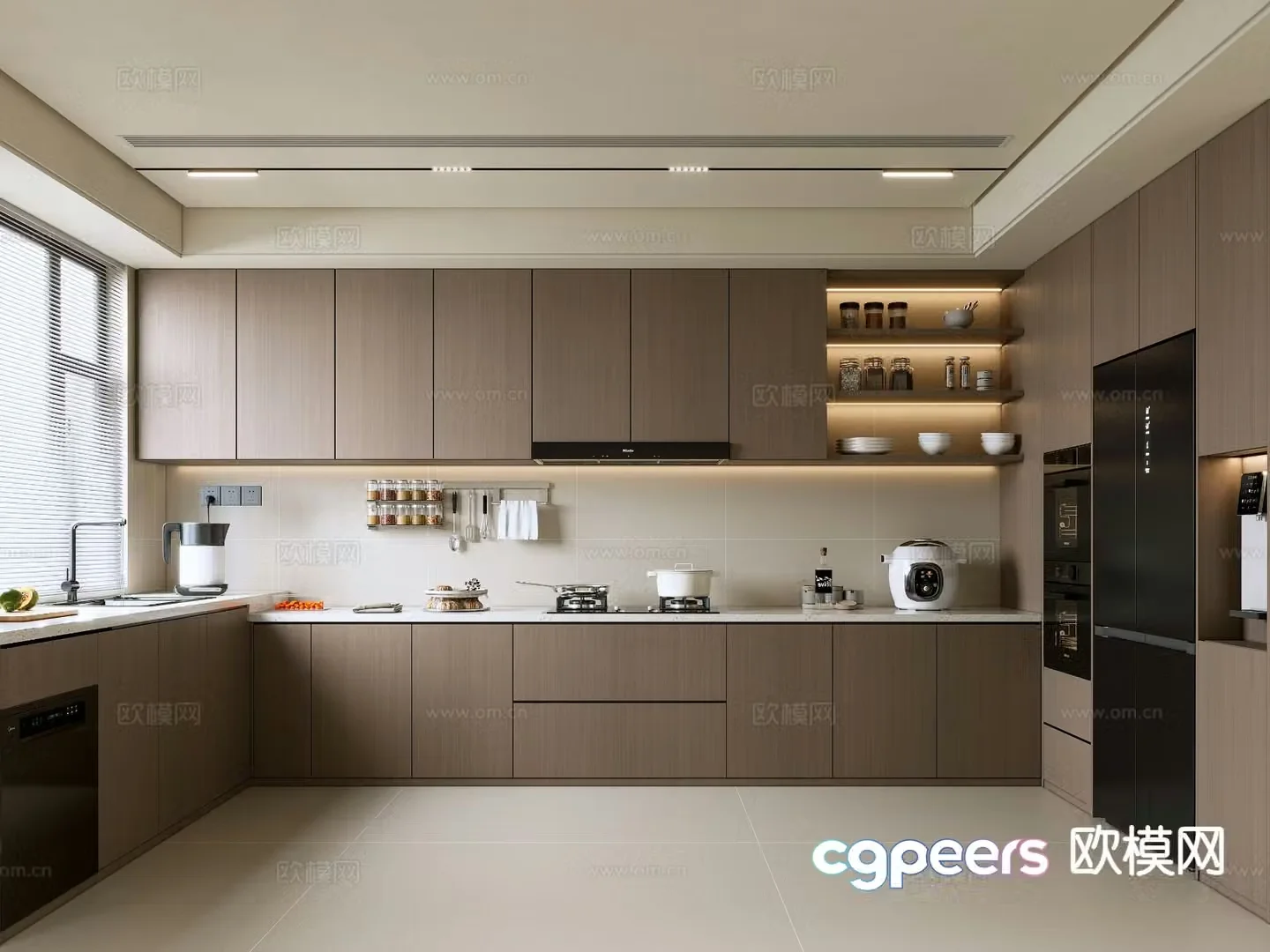 modern kitchen cabinet 3d model