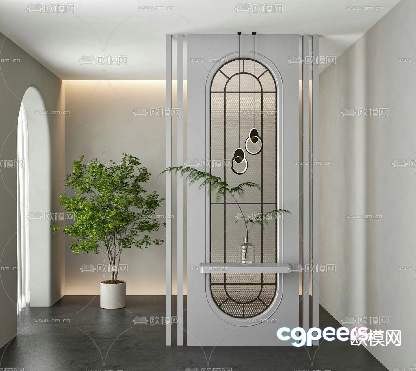 French glass partition 3d model