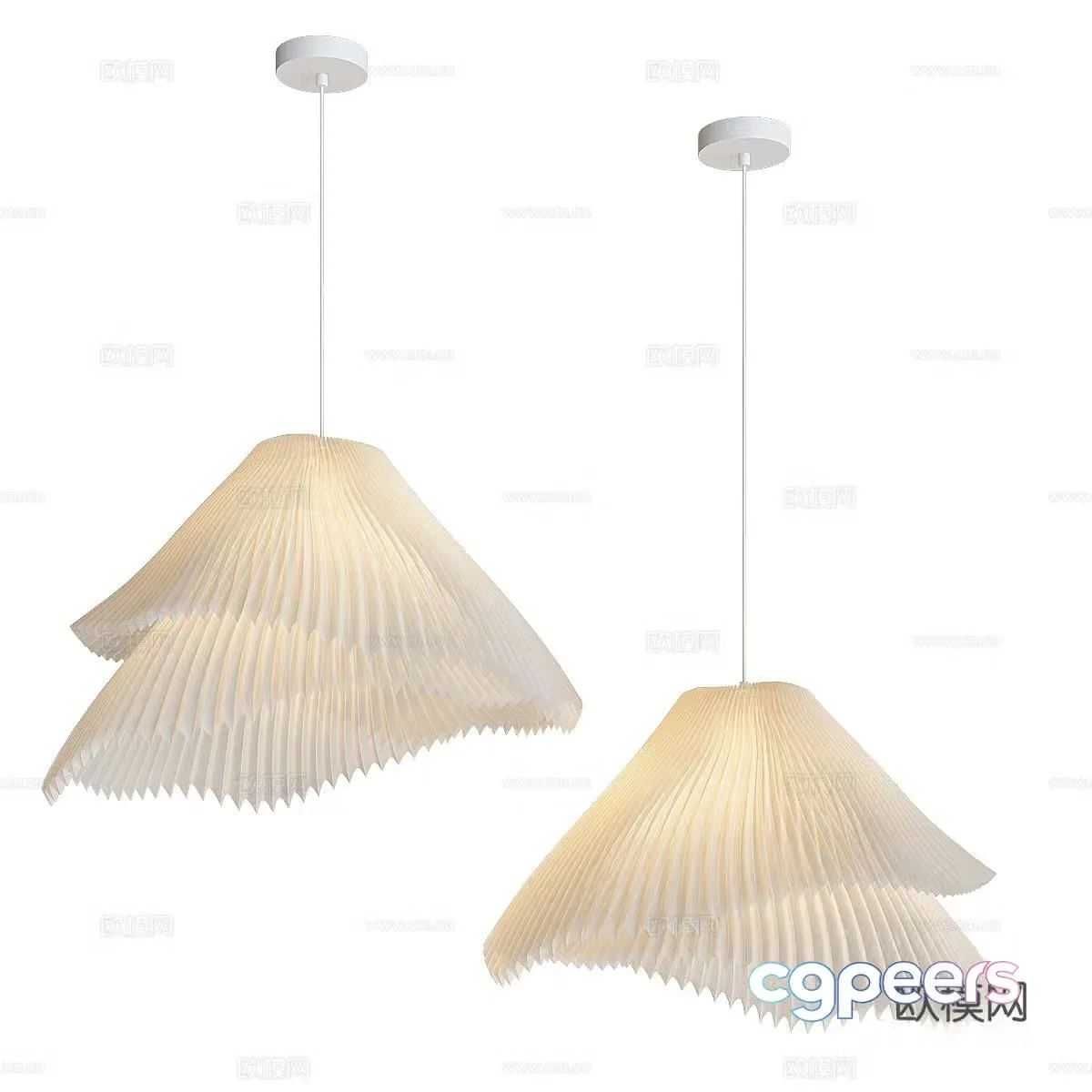 Cream style small chandelier 3d model