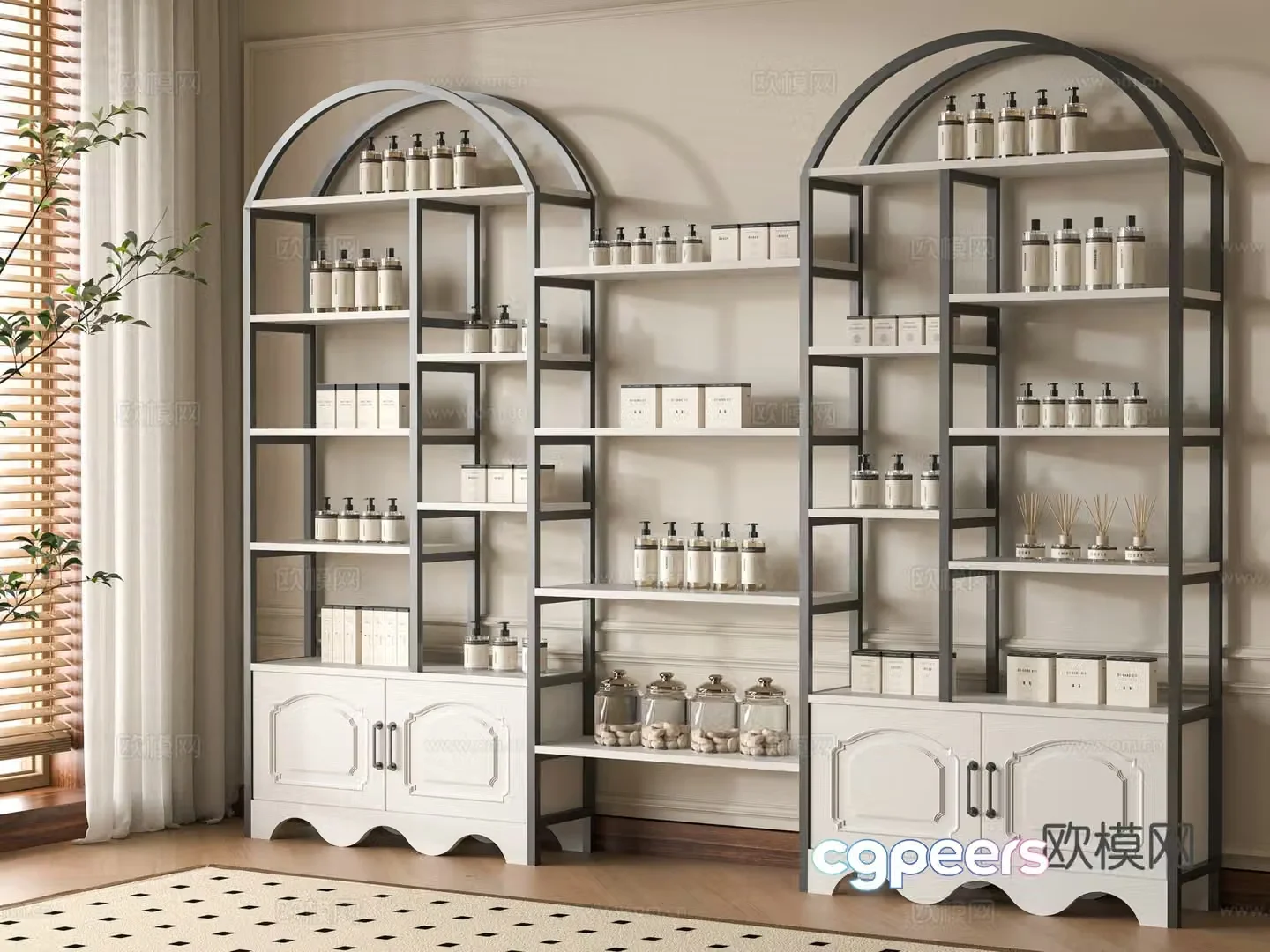 Modern cosmetics display rack 3D model