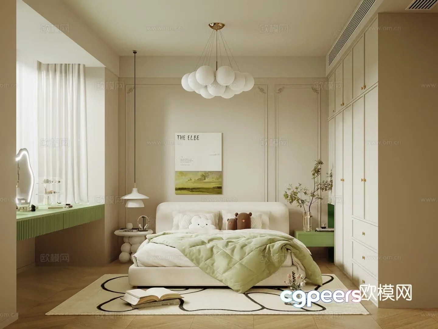 French home bedroom children’s room 3d model