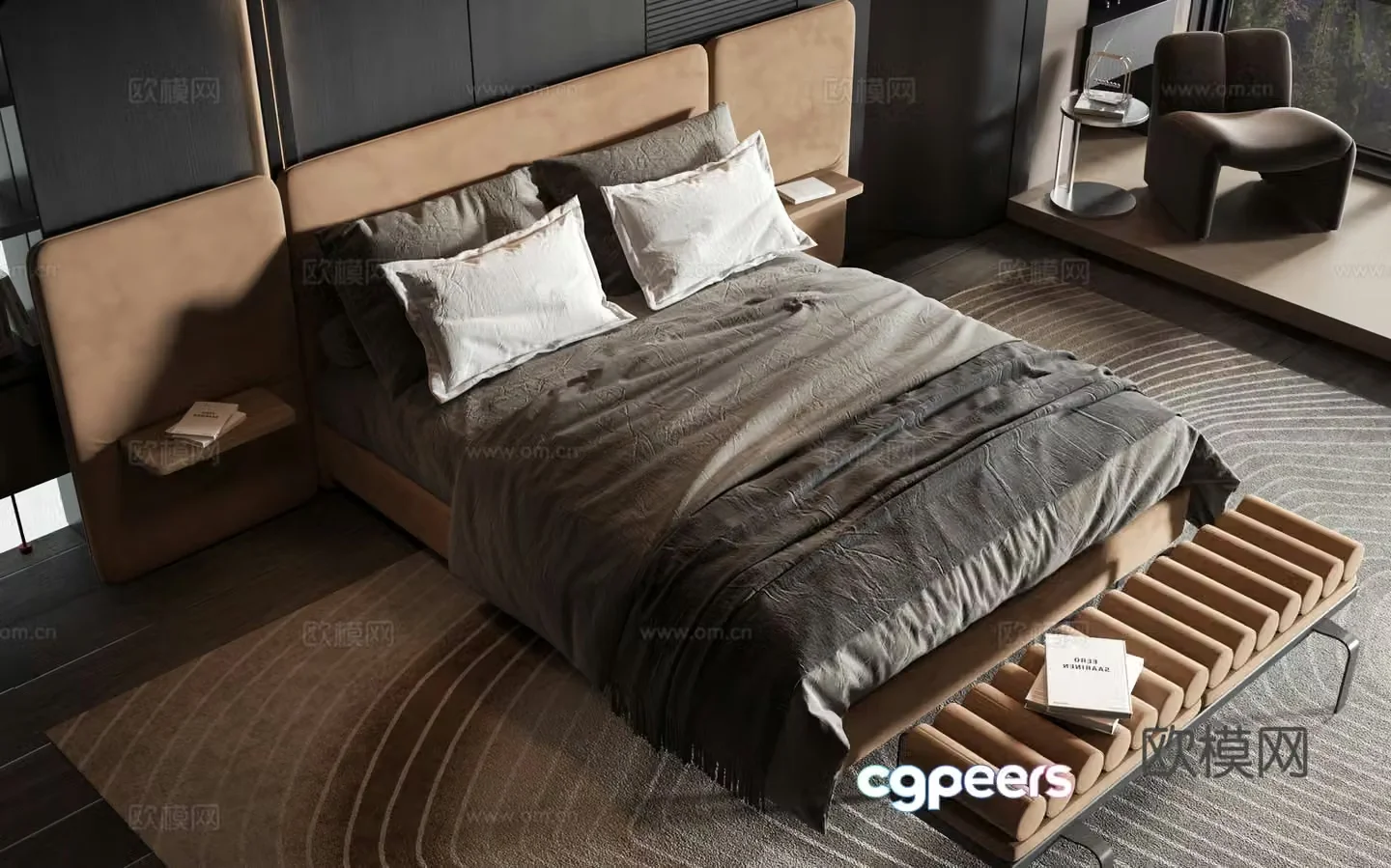 Modern style product bed 3d model