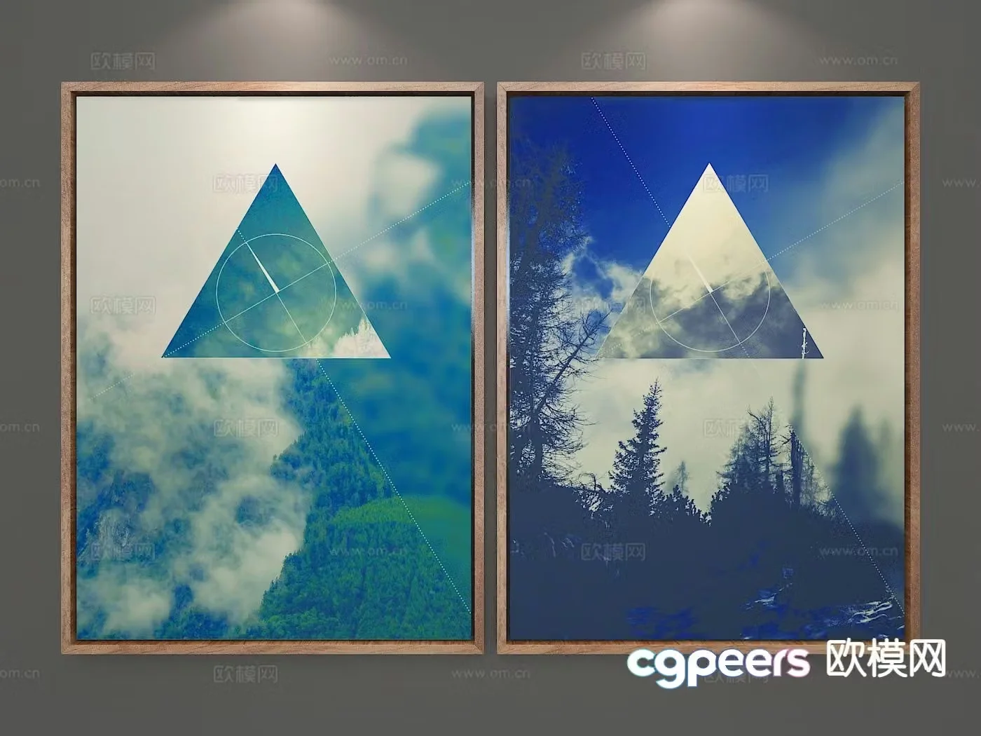 Modern oil painting landscape painting decorative painting 3d model