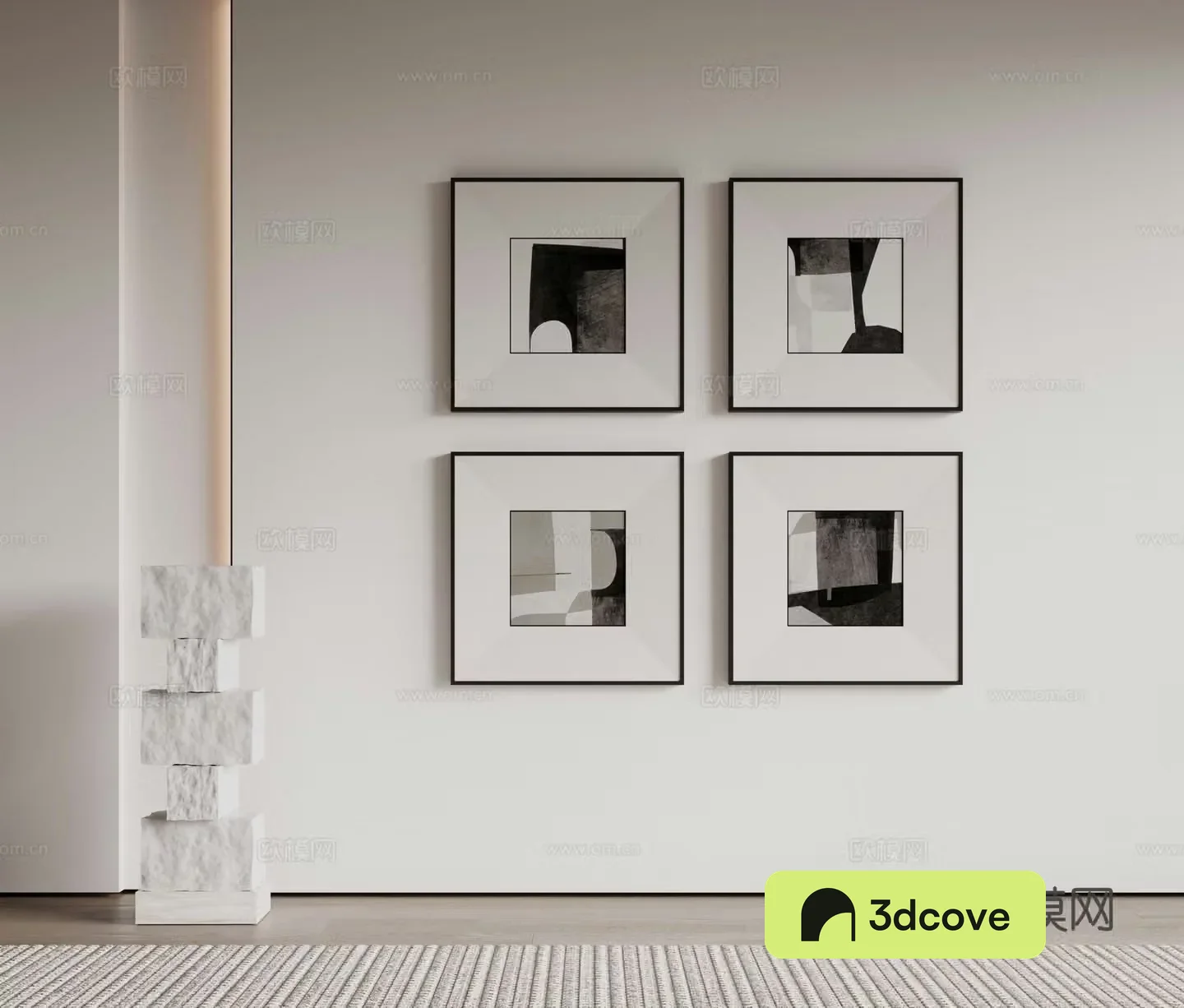 Modern minimalist decorative paintings Waviva medieval style hanging paintings cream style decoration paintings Italian style hanging paintings black and white