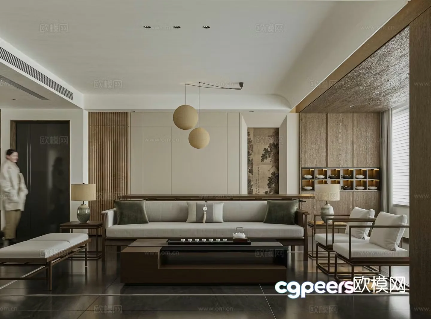 New Chinese style living room 3d model