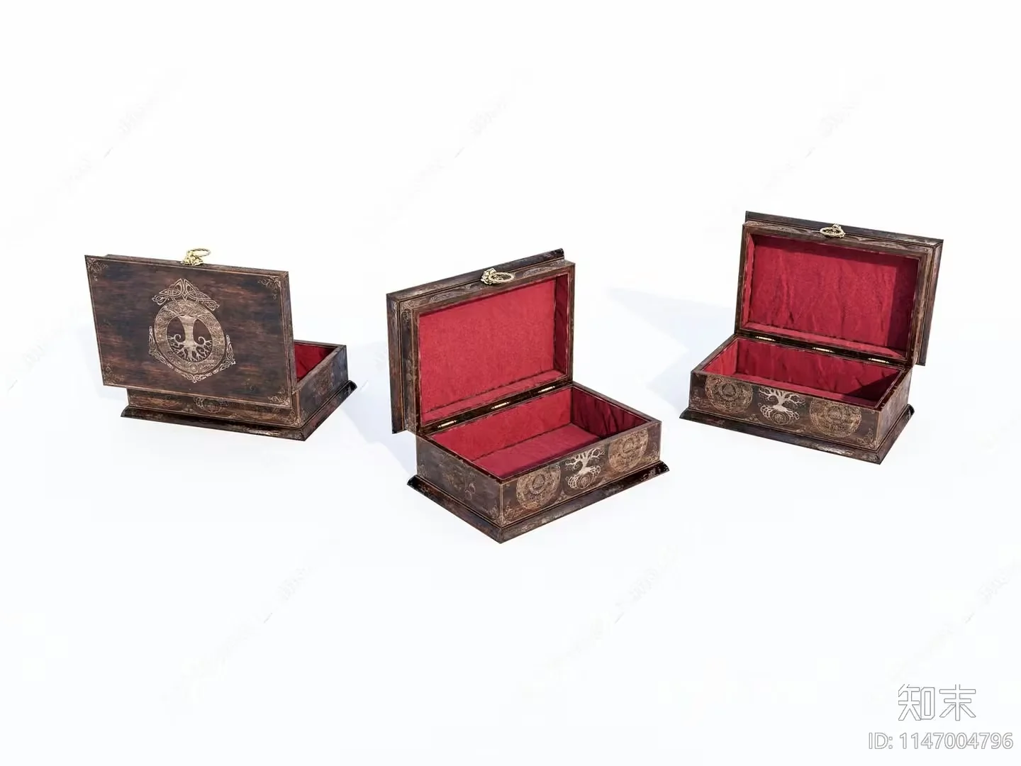 Open Wooden Box 3D Model – 11190 – VRAY Render