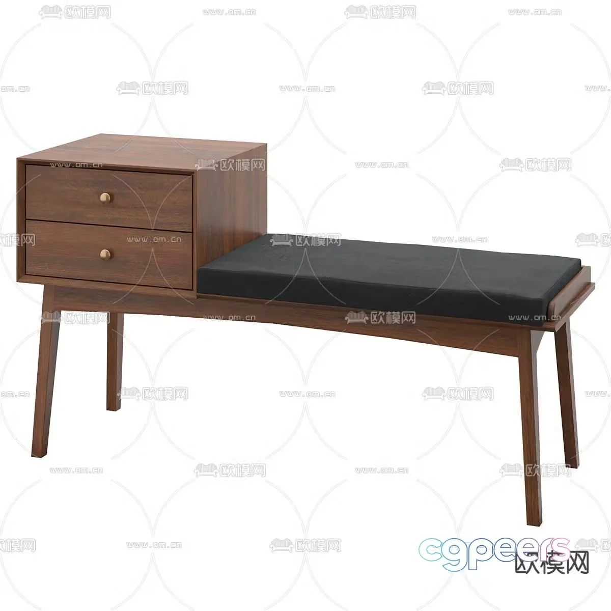 Bench shoe changing bench 3d model